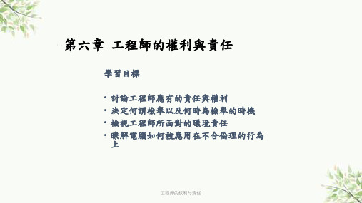 工程师的权利与责任课件