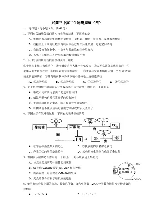 15—16学年高二生物周练试题(2015 (5)