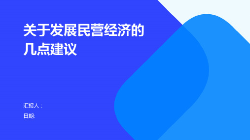 关于发展民营经济的几点建议