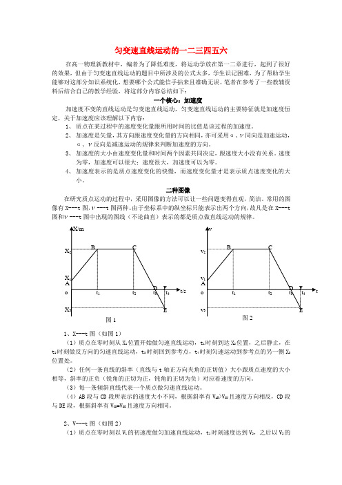 高考物理二轮复习 匀变速直线运动的一二三四五六