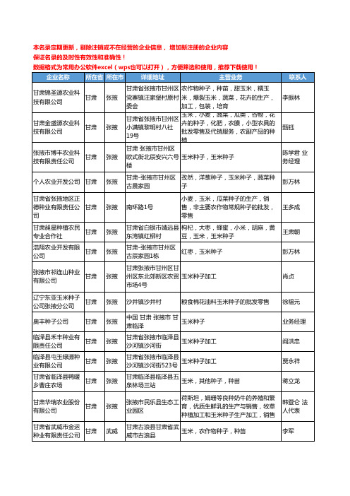 2020新版甘肃省玉米种子工商企业公司名录名单黄页大全47家