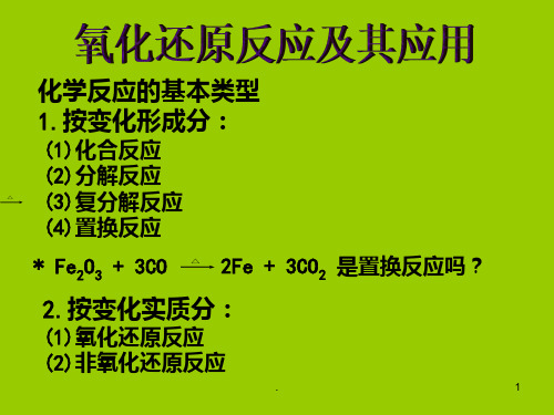 氧化还原反应基本规律及其应用PPT课件