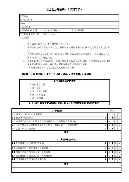 综合能力考核表(上级对下级)20130402