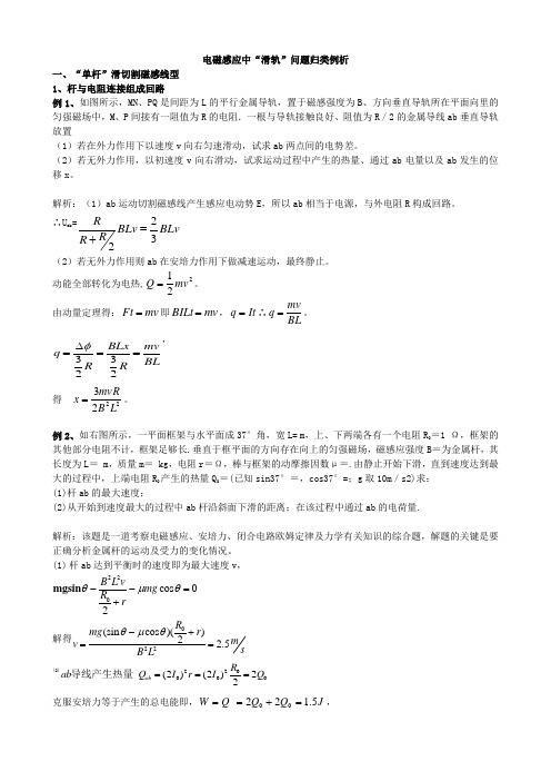 电磁感应滑杆问题