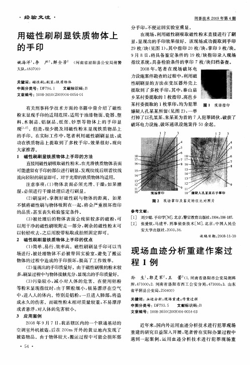 用磁性刷刷显铁质物体上的手印