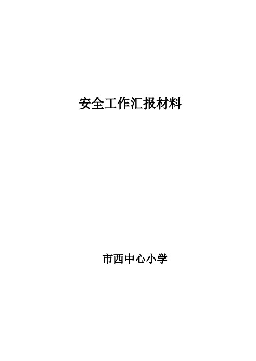 2008中心小学安全工作汇报材料