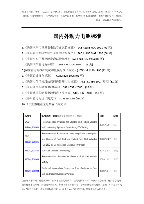 【精品】国内外电池标准