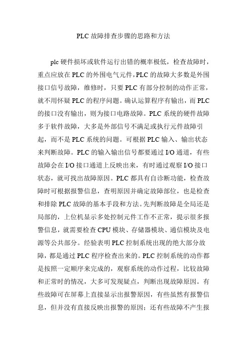 PLC故障排查步骤的思路和方法