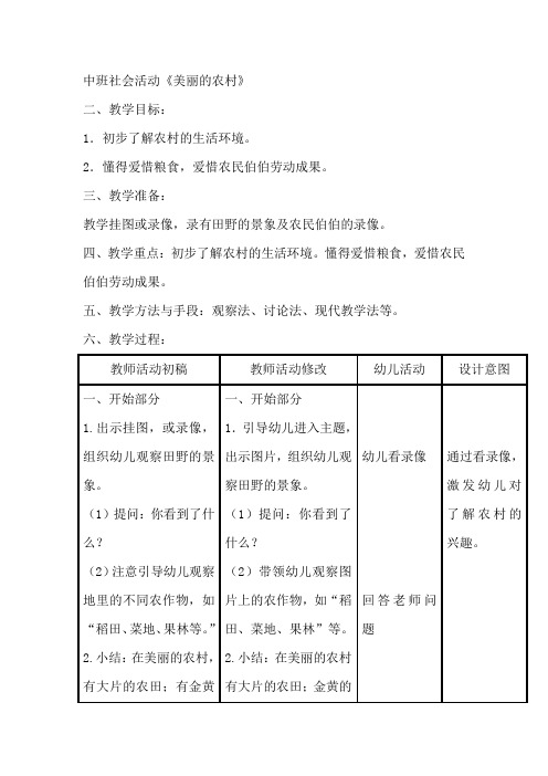 中班社会活动《美丽的农村》