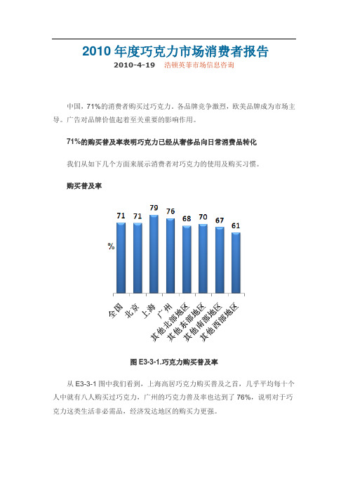 巧克力市场消费调查报告