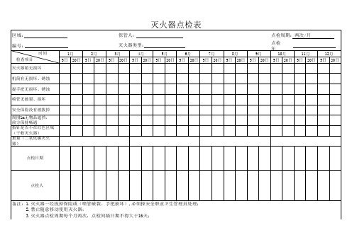 消防灭火器点检表