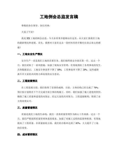 工地例会总监发言稿