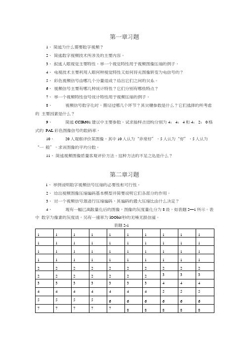 数字视频技术习题.doc