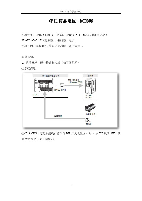 CP1L-简易定位MODBUS-实验报告