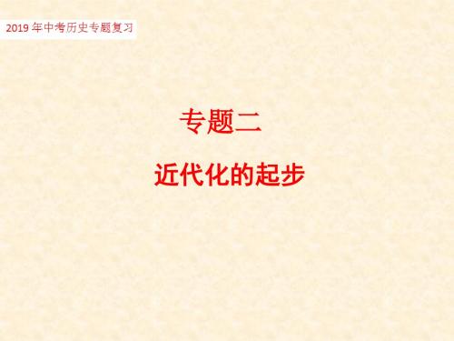 2019年中考历史专题复习专题二近代化的起步