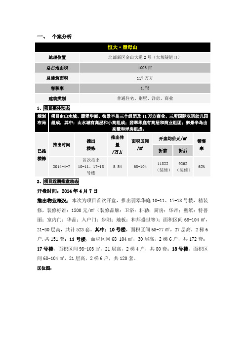 案例研究-居住区-恒大照母山(开盘个案)