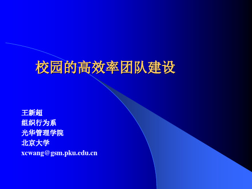 校园高效率团队建设
