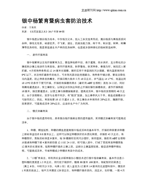 银中杨繁育暨病虫害防治技术