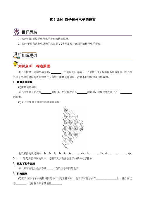 2.1.2 原子核外电子的排布(学生版) (苏教2019选择性必修2)