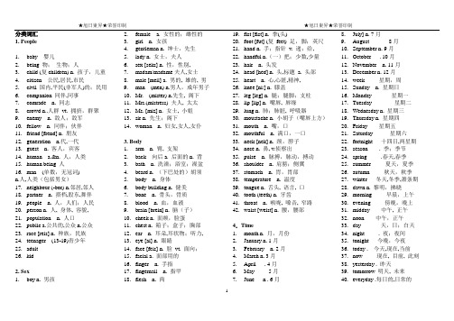 高考前英语知识清理：分类词汇_记忆(全) 2