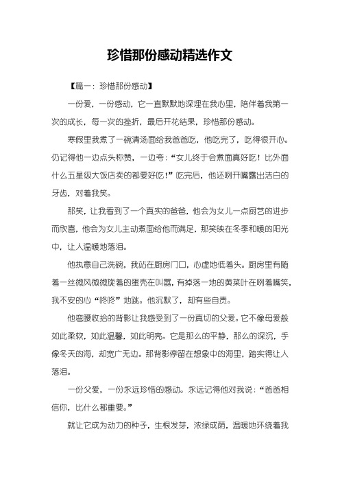 珍惜那份感动精选作文