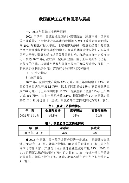 我国氯碱工业形势回顾与展望