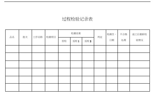 过程检验记录表