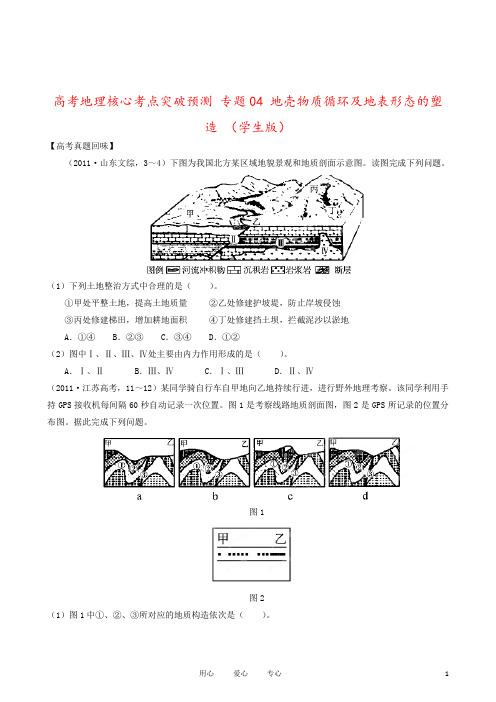 高考地理核心考点突破预测 专题04 地壳物质循环及地表形态的塑造 (学生版)