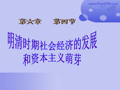 明清时期社会经济的发展和资本主义萌芽