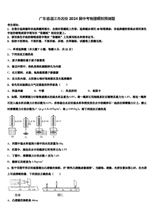 广东省湛江市名校2024届中考物理模拟预测题含解析