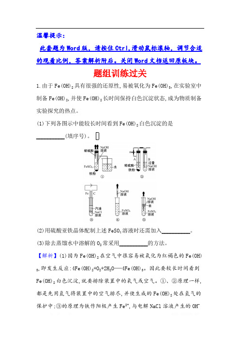 2021版化学名师讲练大一轮复习鲁科新高考地区专用版题组训练过关：第2章 考点2 2.5 铁及其化合物 