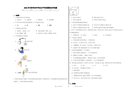 2024年天津市初中学业水平考试模拟化学试题