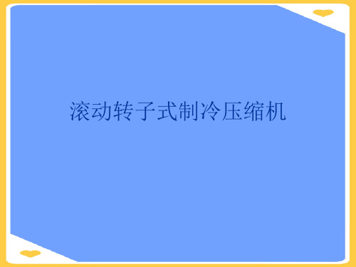 滚动转子式制冷压缩机.优秀PPT资料