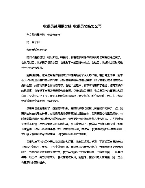 收银员试用期总结_收银员总结怎么写