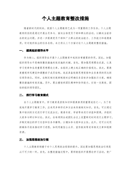 个人主题教育整改措施