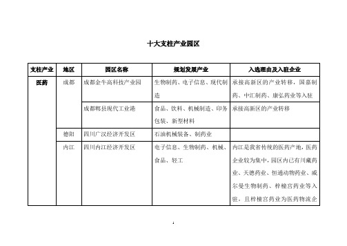 十大支柱产业园区