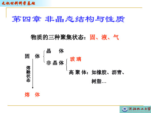 沈阳化工大学无机材料科学基础--4-1 熔体的结构与性质