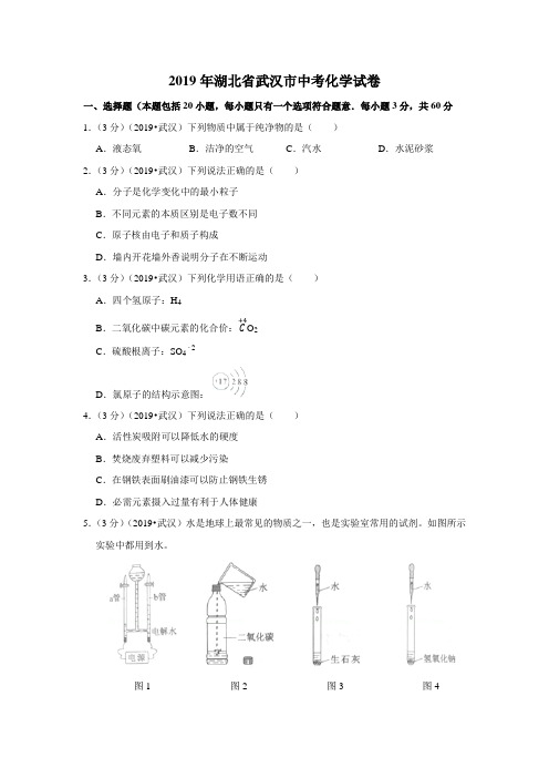 2019年湖北省武汉市中考化学试卷