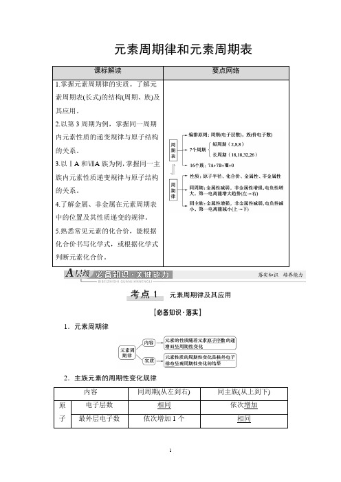 高中化学——元素周期律和元素周期表