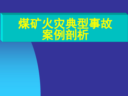 煤矿火灾典型事故案例剖析教材