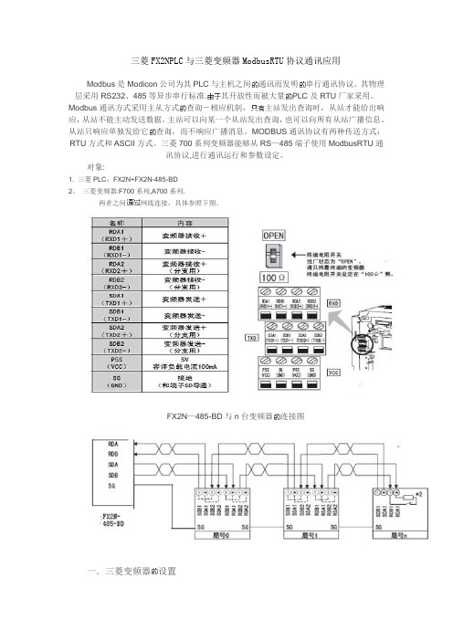 三菱 FX PLC ModbusRTU通讯程序