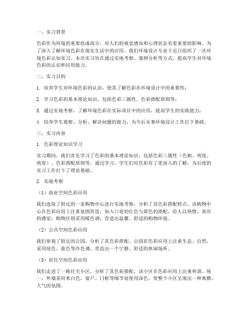 环境色彩认知实习报告