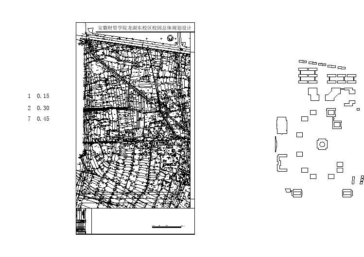 某市区财贸学院校园总体规划CAD设计图纸