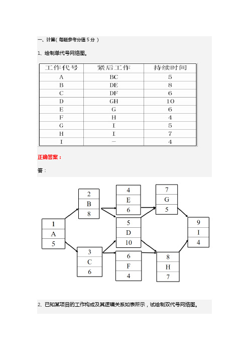 武汉理工2022年11月《工程项目管理(新)》在线考试网考复习资料