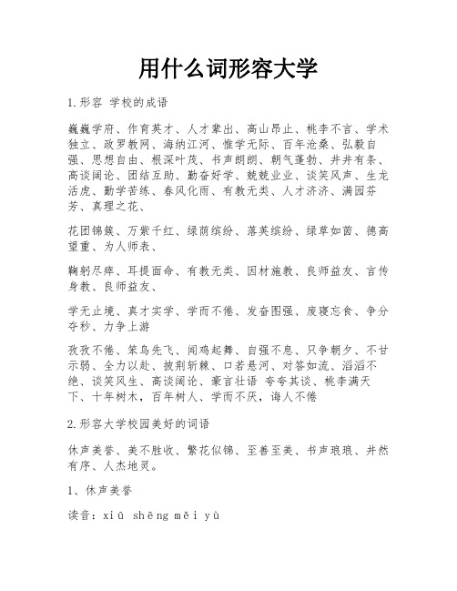 用什么词形容大学