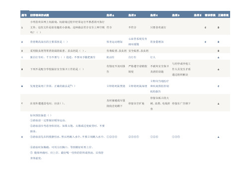 中小学生安全知识竞赛初中题库