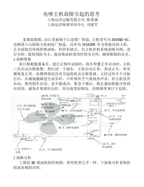 电喷主机故障大全