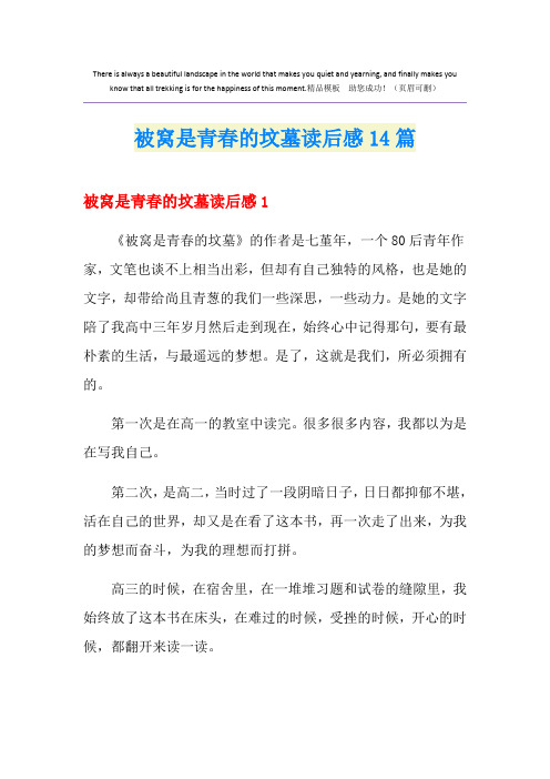 被窝是青春的坟墓读后感14篇