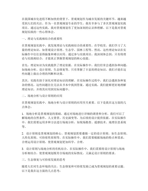 景观规划实践心得体会