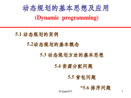 动态规划的基本方法ppt课件